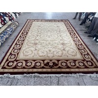 Китайский шерстяной ковер 0054021 Красный-крем